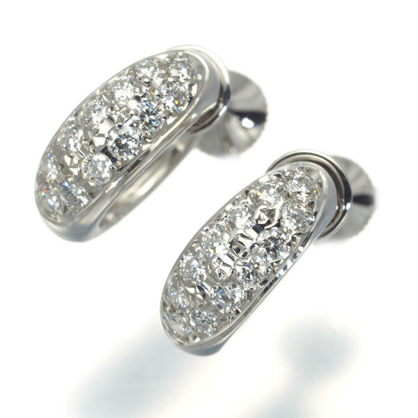 Mikimoto Earrings Diamond 0.21Ct/0.21Ct Paved 18K 750 White Gold