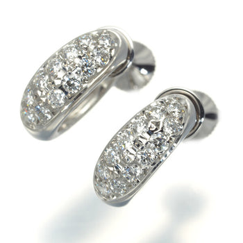 Mikimoto Earrings Diamond 0.21Ct/0.21Ct Paved 18K 750 White Gold