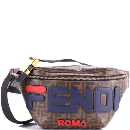 Fendi Mania Logo Waist Bag Zucca Coated Canvas