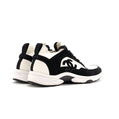 Chanel Women'S Cc Low-Top Sneakers Suede And Knit Fabric