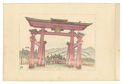 1922 Nakazawa Hiromitsu Compendium of Japan Woodblock Print Album 50 Views