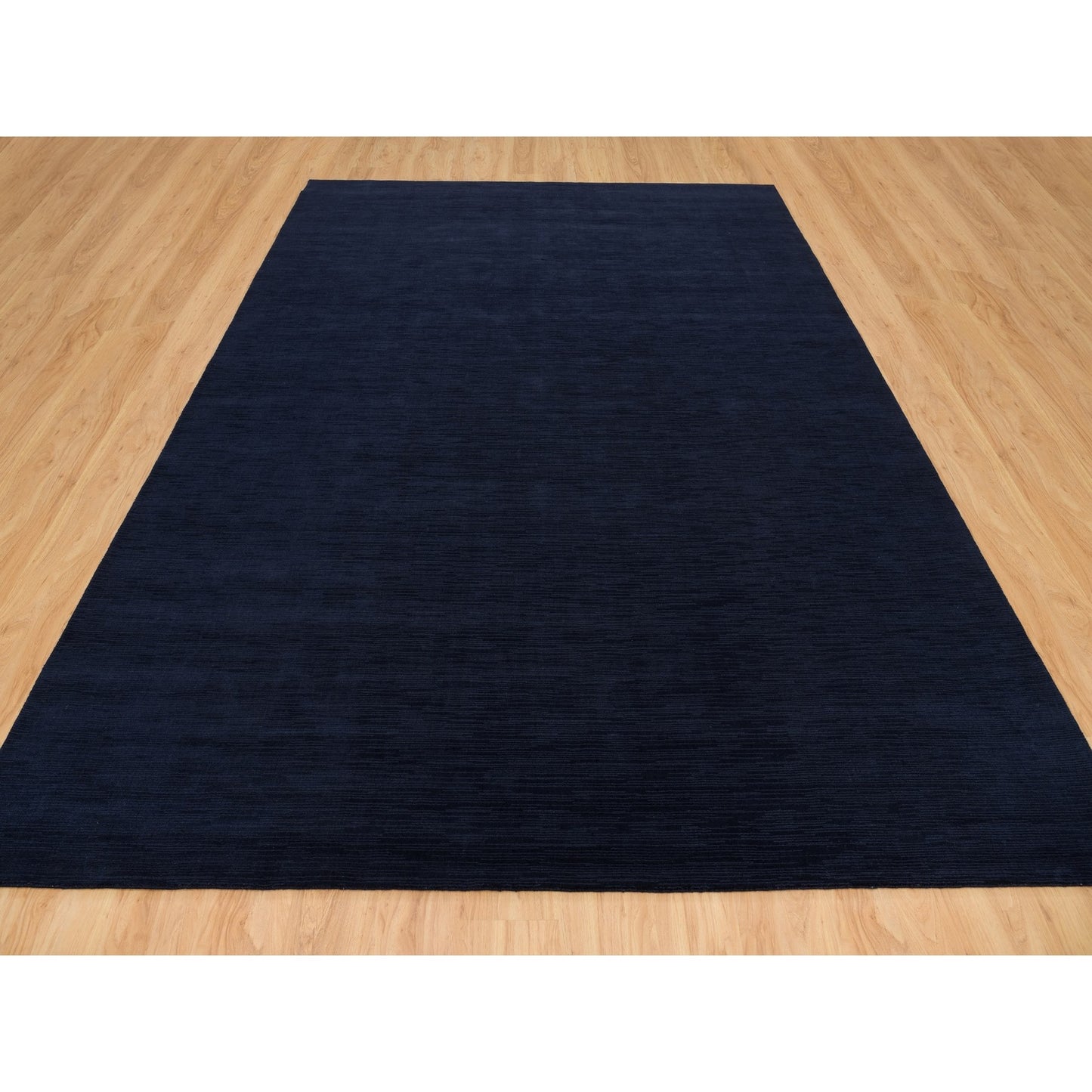 9'1"X12' Oxford Blue Wool And Plant Based Silk Loom Knotted Oriental Rug