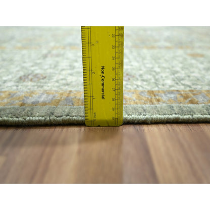 8'2"X10'4" Pistachio Green Mamluk Design Wool Hand Knotted Oriental Rug