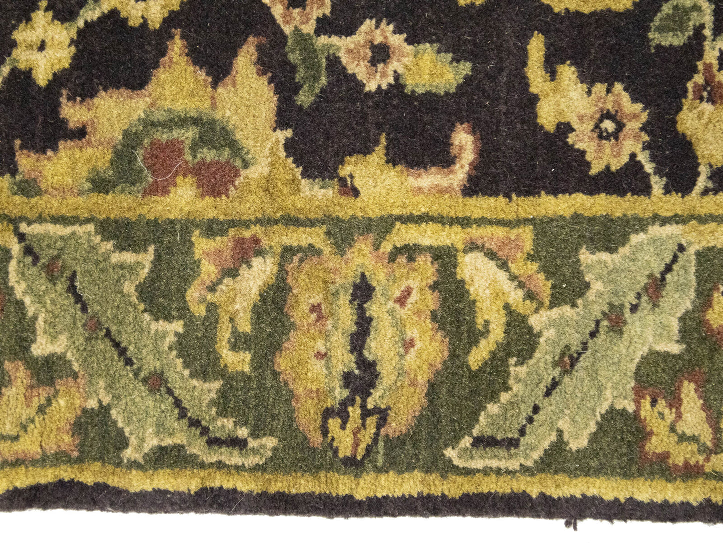 Hand-Knotted Agra Jaipur Floral Oriental Runner