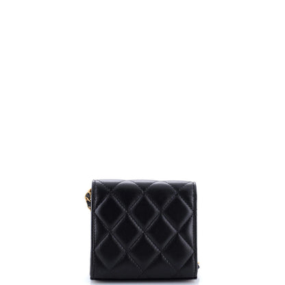 Chanel Coco Love Cc Heart Clutch With Chain Quilted Lambskin Mini