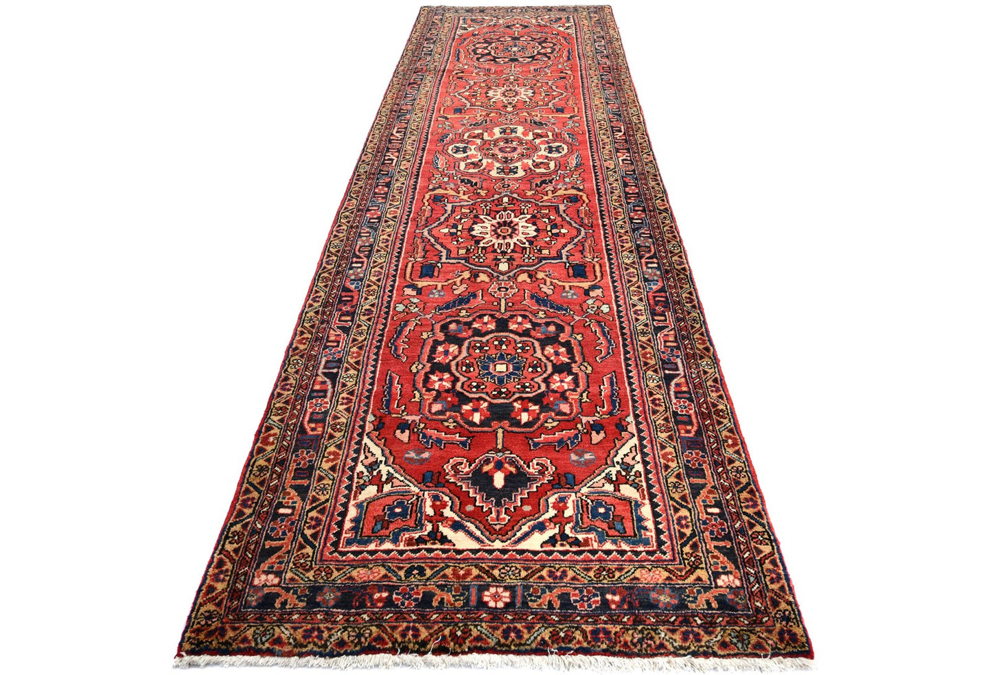 3'6X11'9 Oriental Runner Rug Floral Geometric Farmhouse Carpet