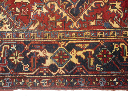 8X11 Ft Handmade Vintage Oriental Rug Red Floral