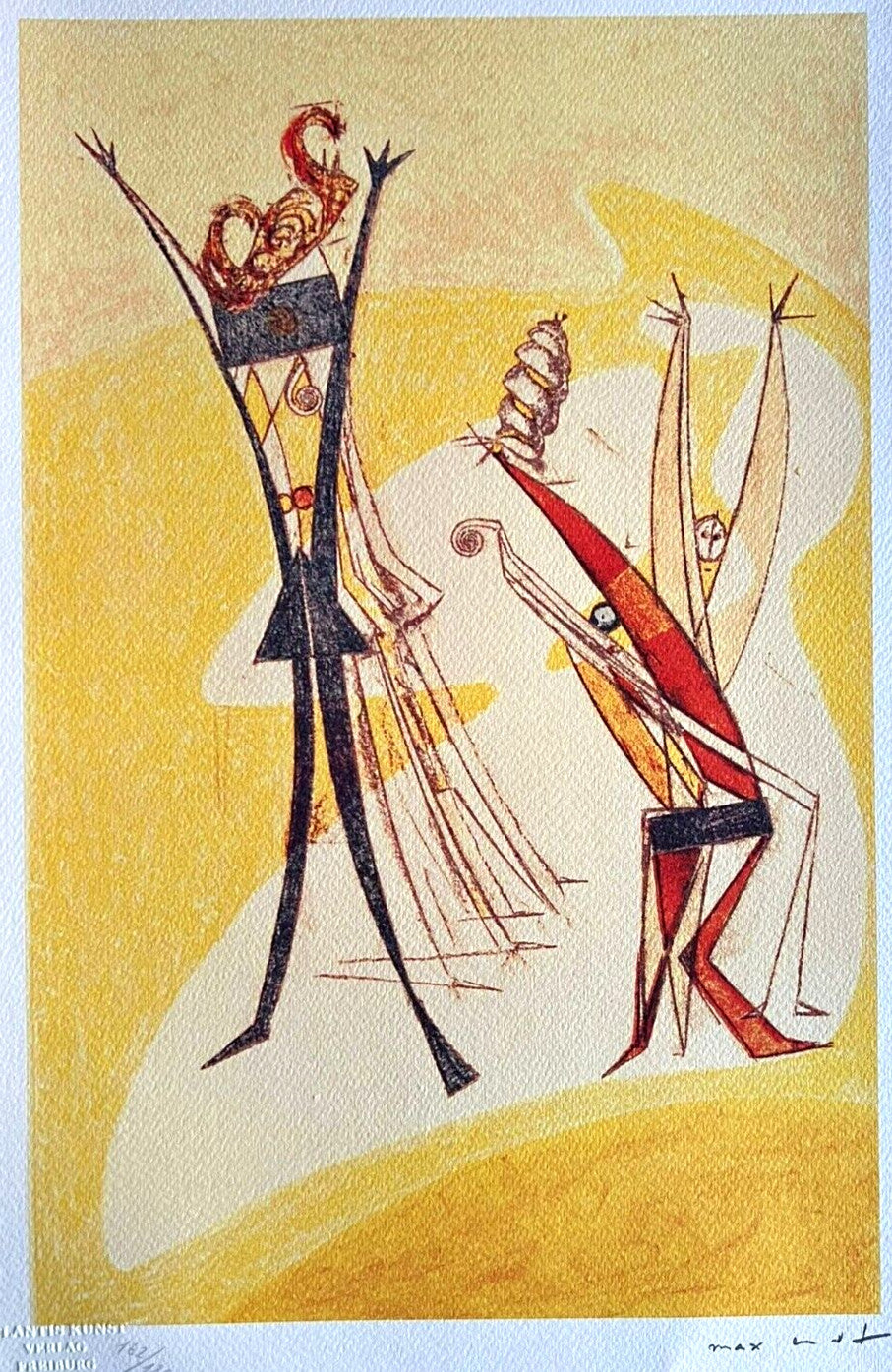 Max Ernst Lithograph Coa Signed Op Hand Numbered In Pencil Crayon