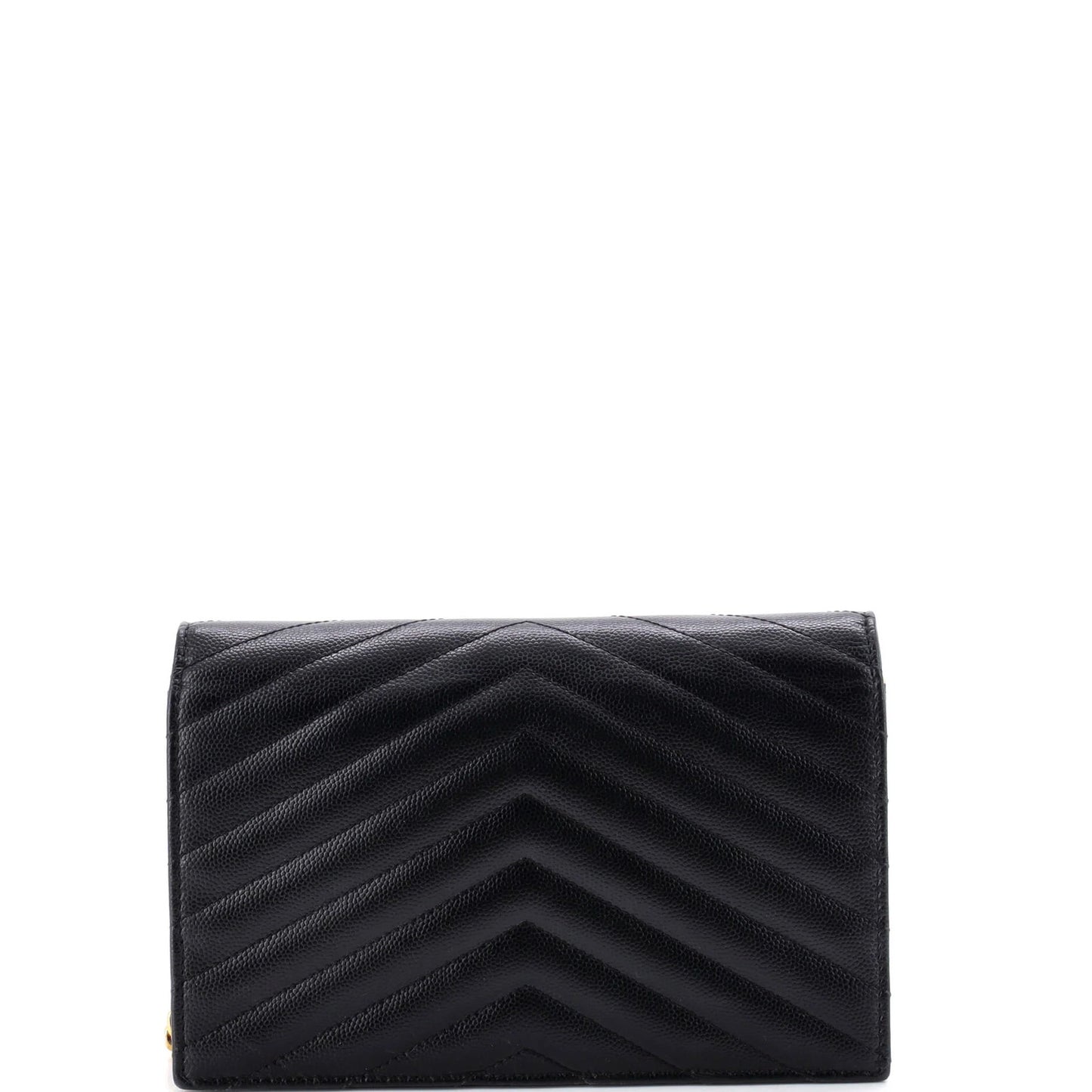 Saint Laurent Classic Monogram Wallet On Chain Matelasse Chevron Leather Small