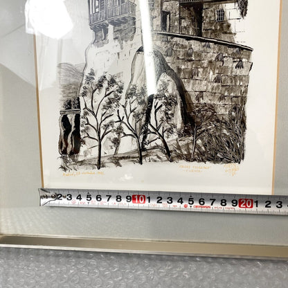Martin Hidalgo (Spain) - Madrid Original Painting Gouache On Paper Signed Framed