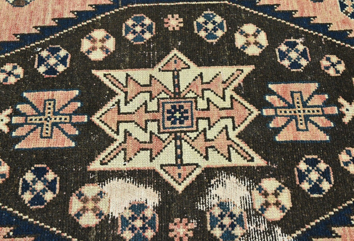Rare Vintage Tribal Geometric Oriental Farmhouse Carpet Distressed 5x8 Rug