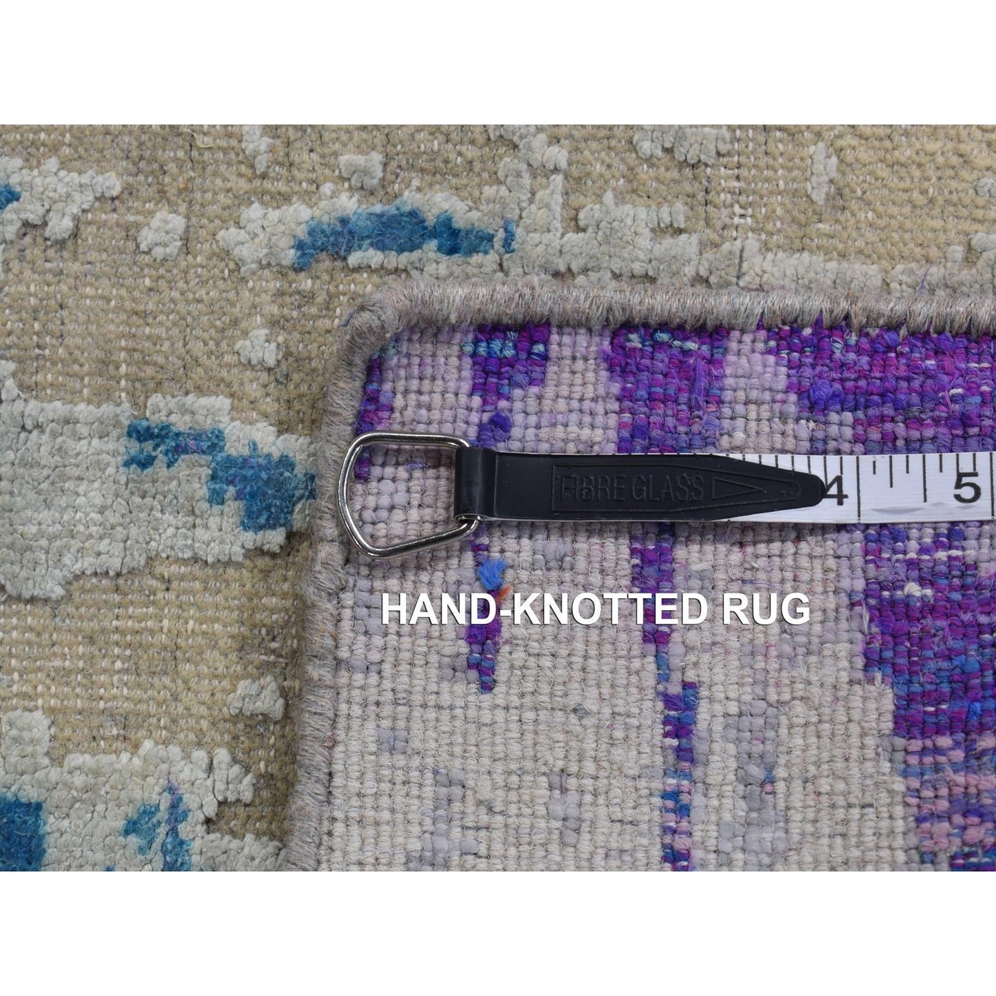 2'7"X14' The Cardiac Sari Silk With Textured Wool Runner Hand Knotted Rug