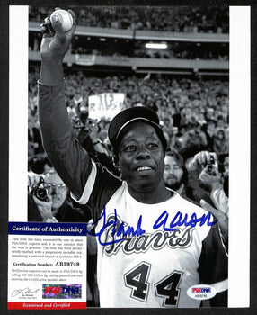 Hank Aaron Hof Signed/Auto 8X10 B/W Photo #715