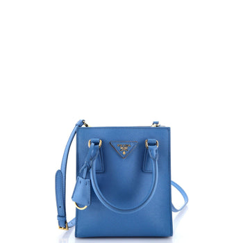Prada Convertible Open Tote Saffiano Leather Mini