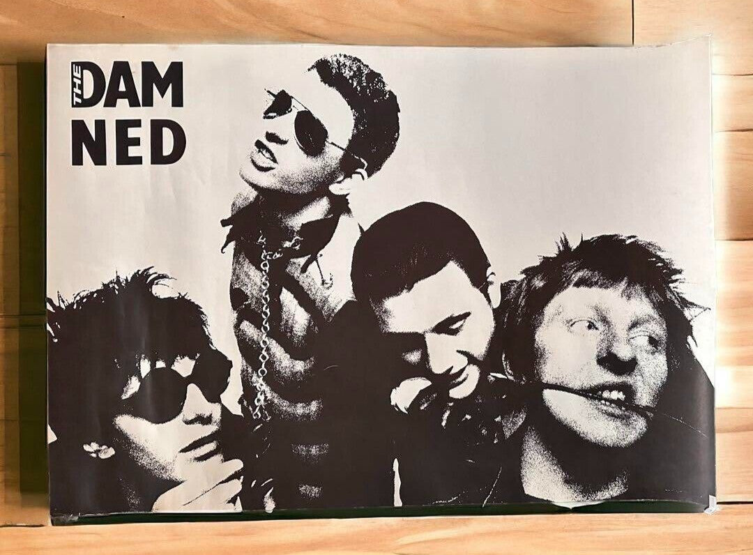 The Damned Neat Stiff Records Promo Poster Punk Rare - New Rose