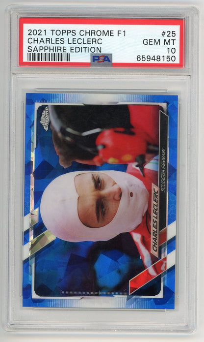 Charles Leclerc 2021 Topps Chrome Sapphire Edition #25 Psa 10