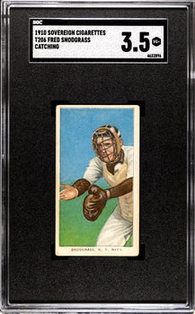 Fred Snodgrass 1910 T206 Catching Sovereign Tobacco Card (Sgc 3.5)