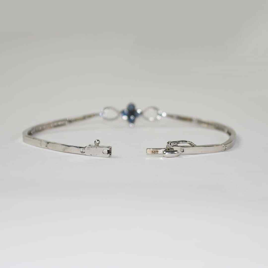14K White Gold Sapphire And Diamond Bracelet