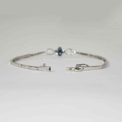14K White Gold Sapphire And Diamond Bracelet