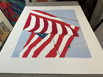 Gretchen Dow Simpson Flags Signed " Serigraph Contemporary