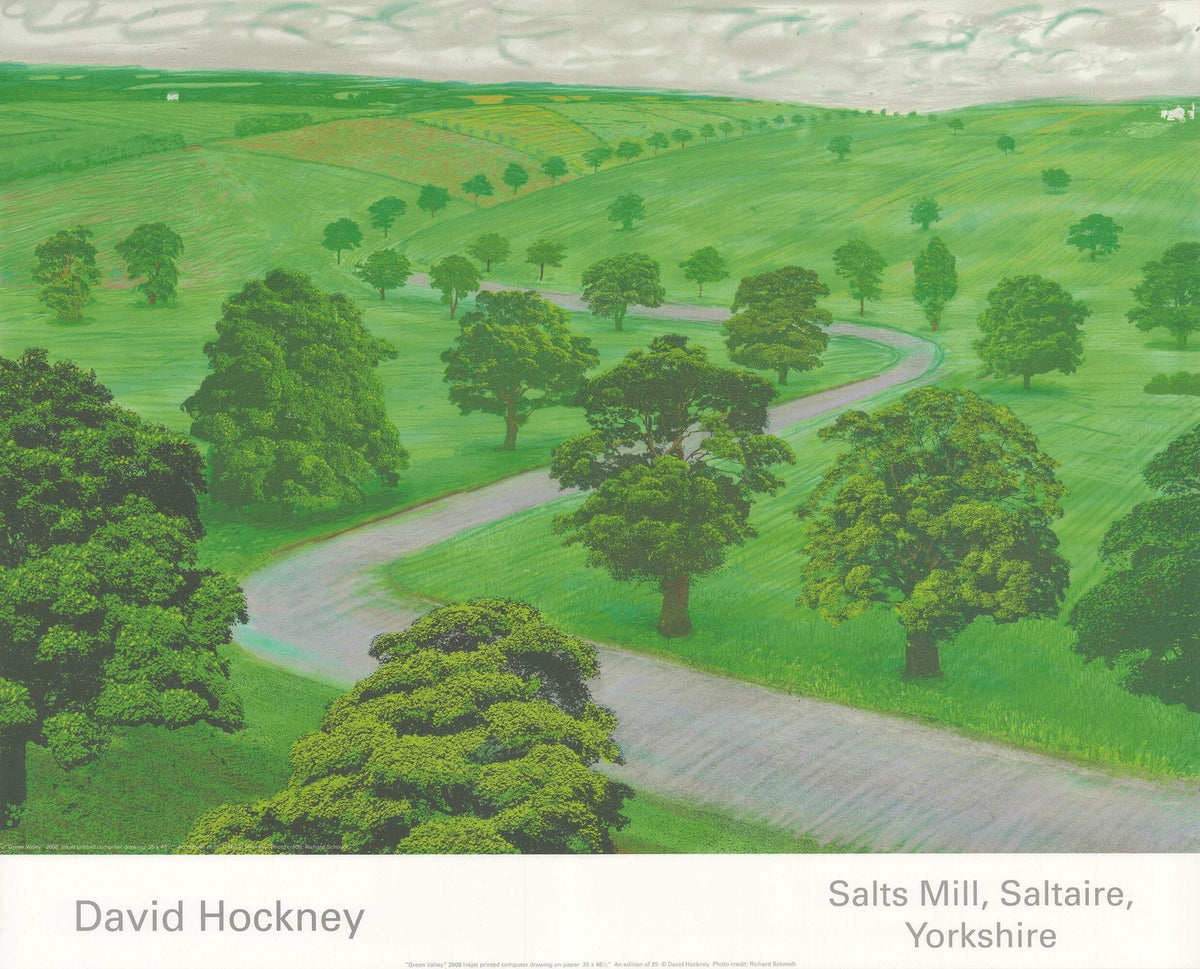 DAVID HOCKNEY Green Valley 19.5" x 24" Offset Lithograph 2008 Pop Art Green Gra