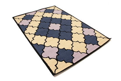 5X8 Ft Multicolored Hand-Tufted Rug Contemporary