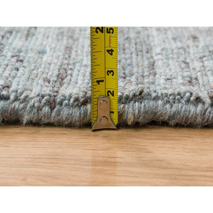 11'10"X11'10" Gray Hand Loomed Modern Design Wool Round Oriental Rug