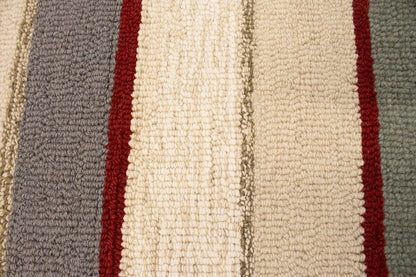 Hand-Tufted Multicolored Stripes 5X8 Modern Area