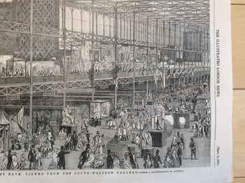 1851 Great Exhibition Crystal Palace Interior Illustrated London News Engraving