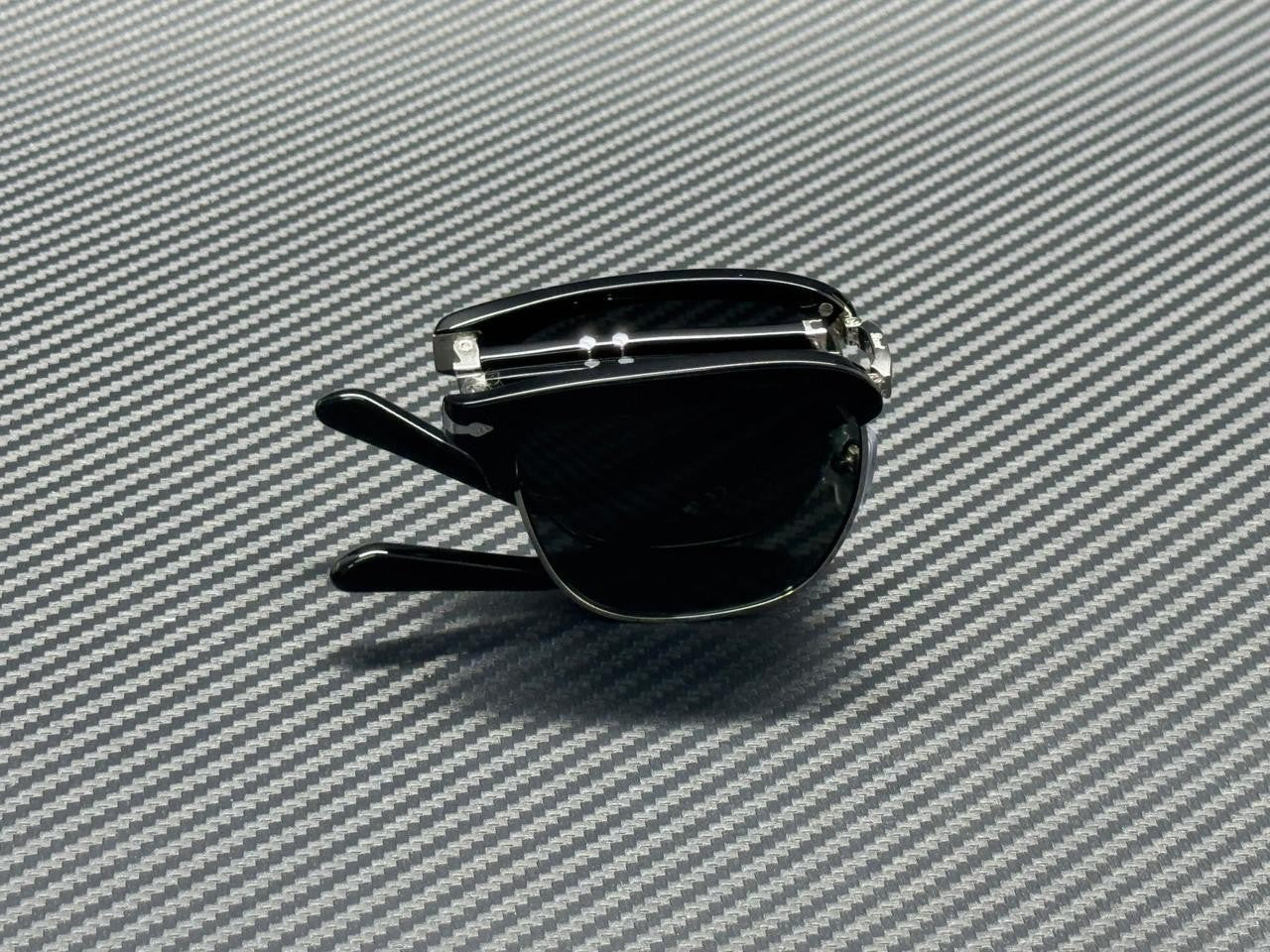 PERSOL PO3375S 95 58 Black Green Polarized Unisex 50 mm Folding Sunglasses