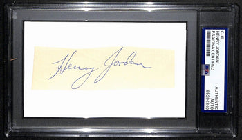 Henry Jordan Hof Signed/Auto Cut On 3X5 Card