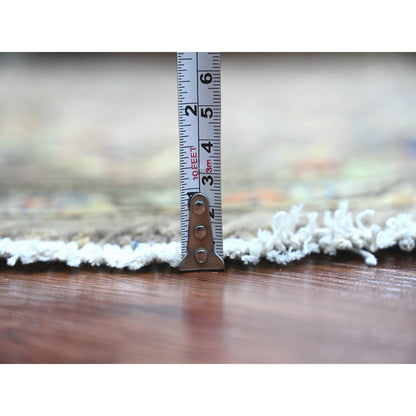 8'X8' Gray Bijar Garus Design Aryana Grade Hand Knotted Wool Round Rug