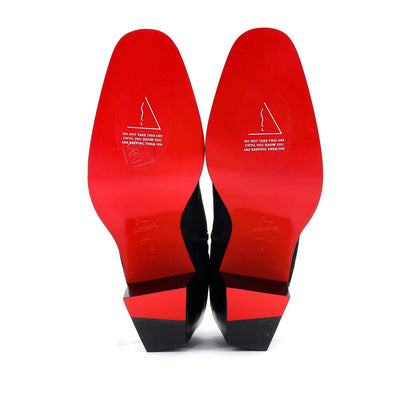 Christian Louboutin Women'S Angels Heeled Ankle Boots Crystal Embellished Suede