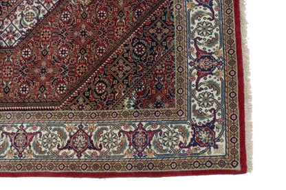 4X6 Ft Handmade Wool Indo-Bidjar Rug Floral