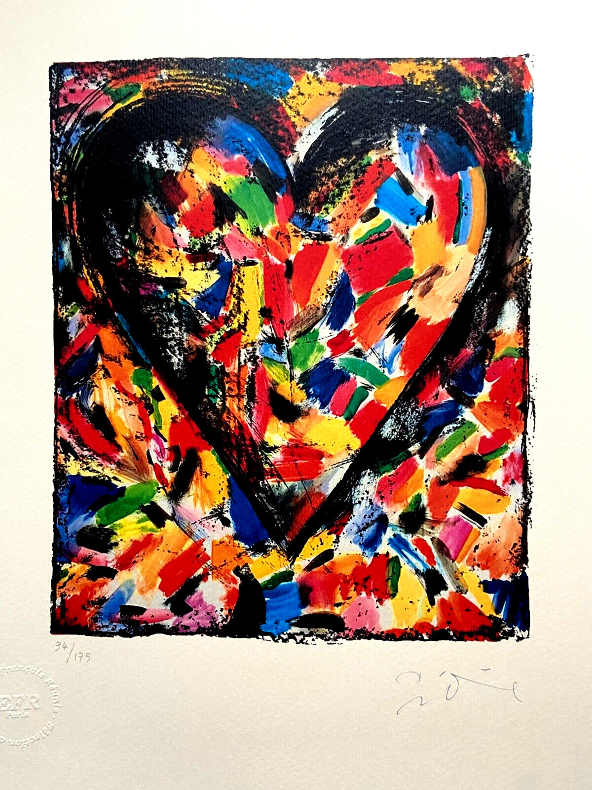 Jim Dine Lithograph Coa Signed Op Numbered 175 Es