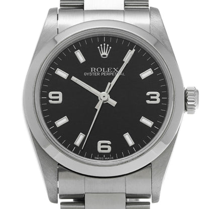 Rolex Oyster Perpetual 77080 Black Case Size 3131Mm Unisex Used Watch #71117