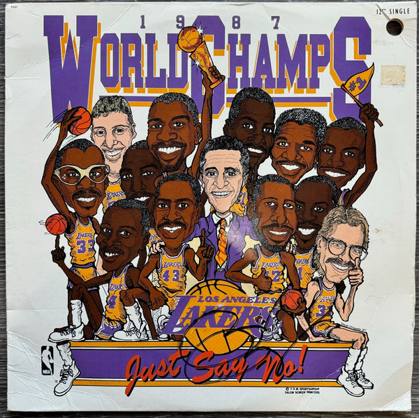 Pat Riley Signed L.A. Lakers 1987 World Champs - Just Say No! Original Vinyl Alb