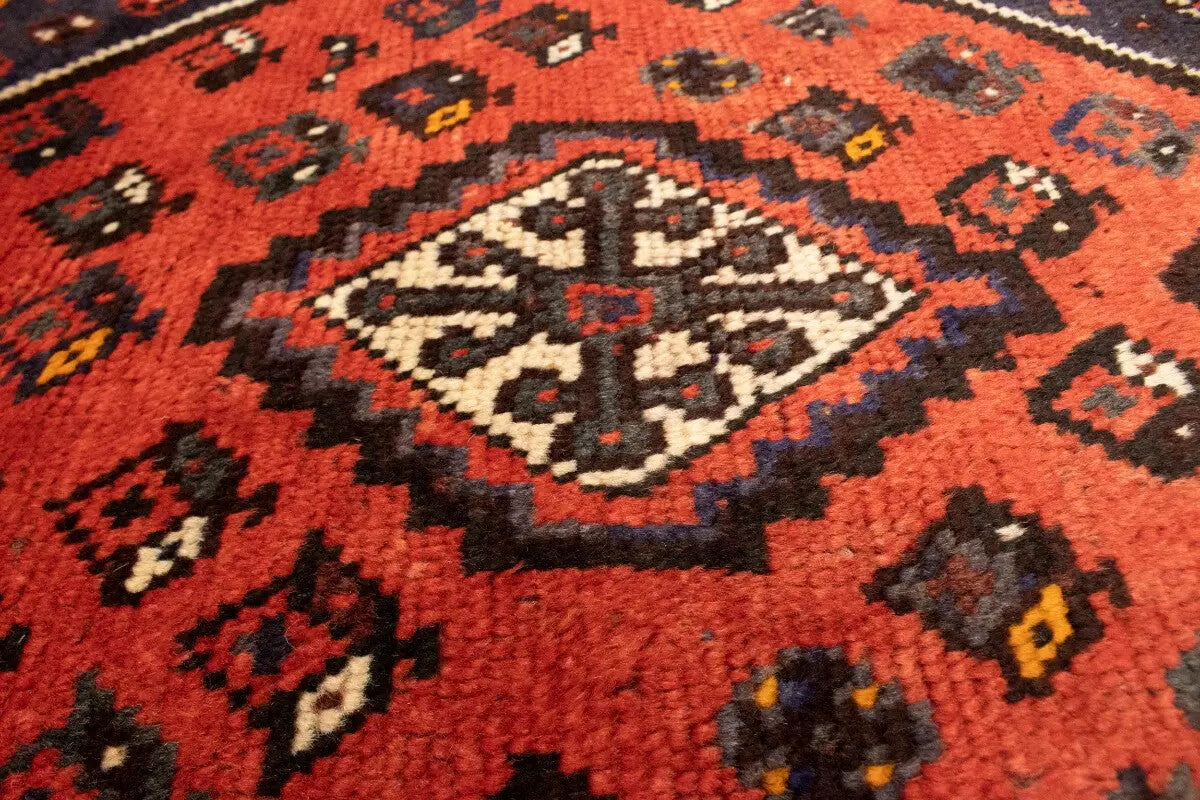 Rare Vintage Handmade Wool Oriental Rug Tribal