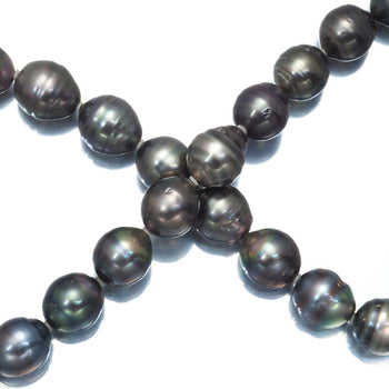 Black South Sea Pearl 10.0 - 10.8Mm Necklace Silver