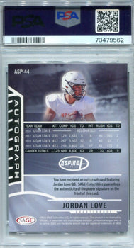 Jordan Love 2020 Sage Aspire #Asp44 Card Psa 8 Autographed Card