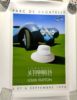 Louis Vuitton Parc Bagatelle Automobile Poster 1998 Razzia Hand Signed Original