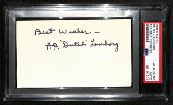 Dutch Lonborg Hof Signed/Inscribed 3X5 Index Card