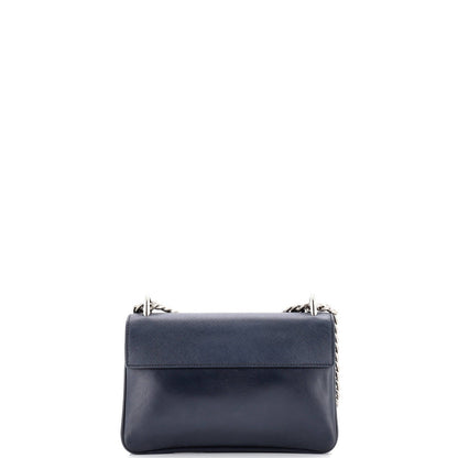 Prada Chain Flap Crossbody Bag Saffiano And Soft Calf Small