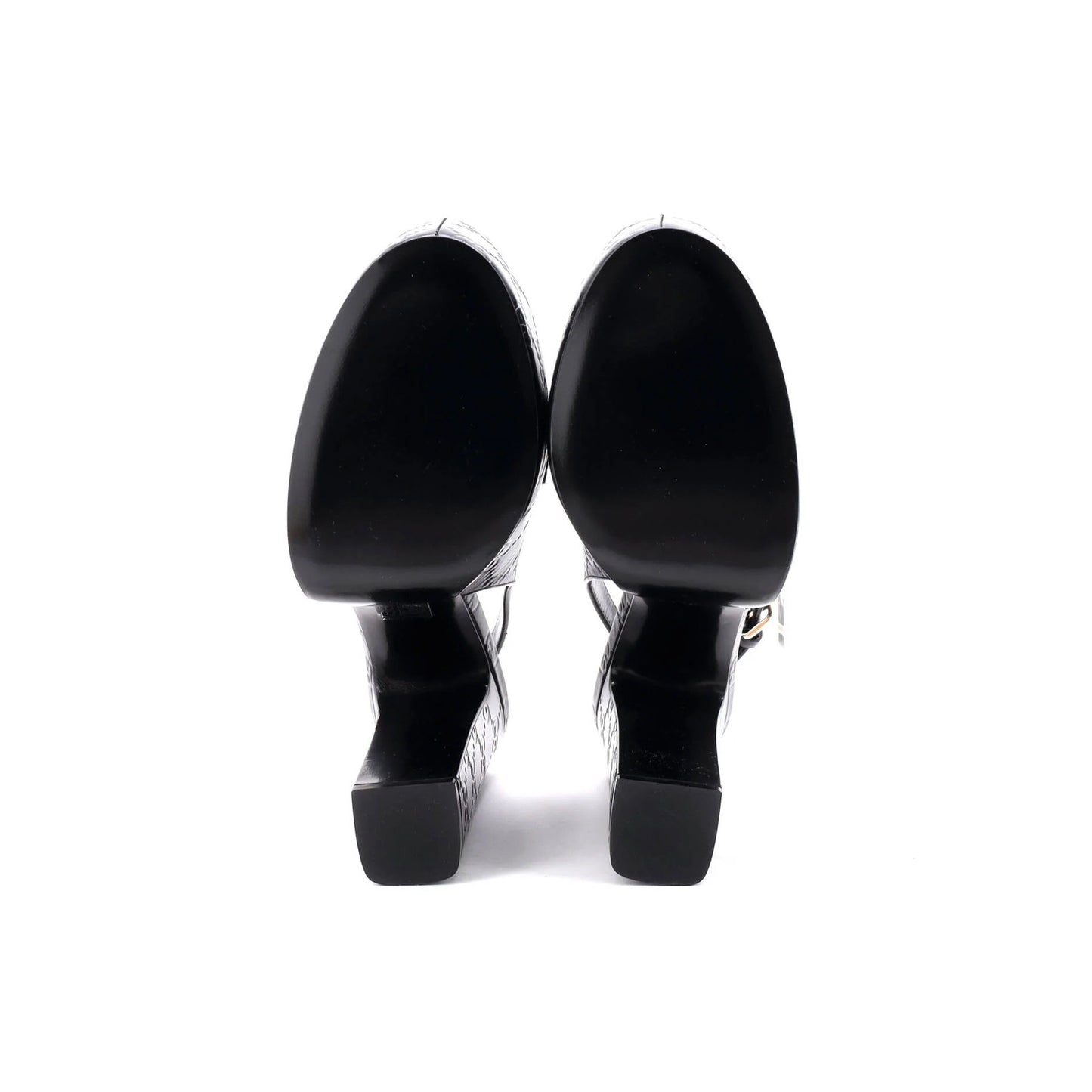 Gucci Women'S Horsebit Platform Slingback Loafer Pumps Gg Embossed Leather