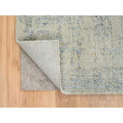 8'1"X10' Gray Jacquard Hand Loomed Wool And Silk Tebraz Design Rug