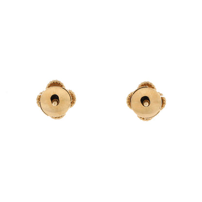 Van Cleef & Arpels Sweet Alhambra Stud Earrings 18K Yellow Gold And Onyx