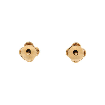 Van Cleef & Arpels Sweet Alhambra Stud Earrings 18K Yellow Gold And Onyx