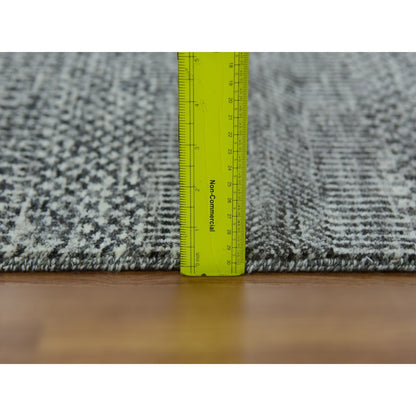 2'7"X20' Cloudburst Gray Grass Undyed Wool Hand Knotted Xl Runner Rug