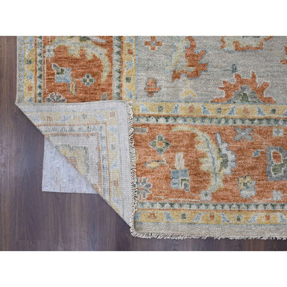 11'10"X14'9" Tan Color Oushak Design Wool Hand Knotted Oversized Rug