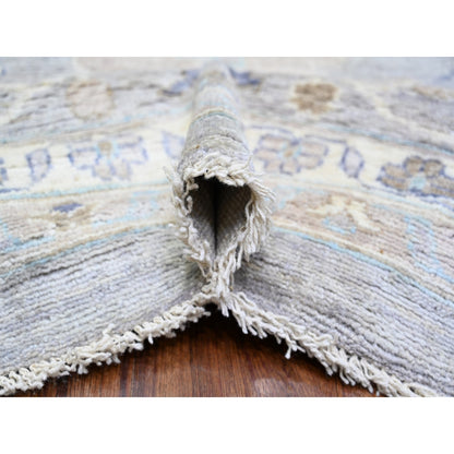 12'X15'6" Gray Hand Knotted Afghan Angora Oushak Pure Wool Oversized Rug